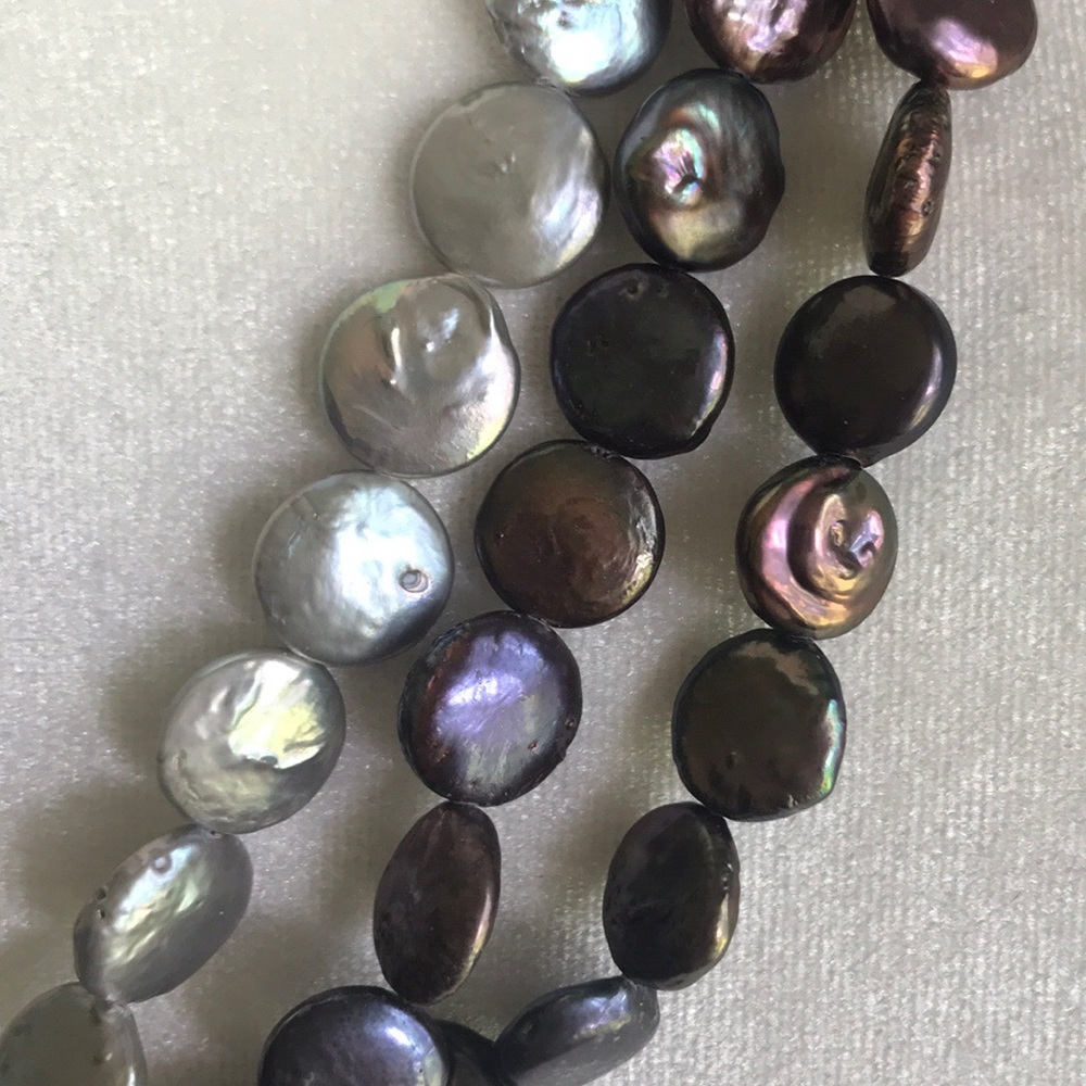 Desert Rose Trading Triple Coin Pearl Necklace